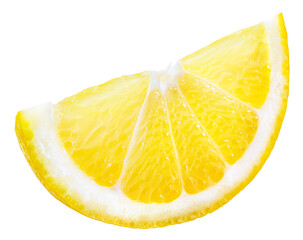 Lemon fruit slice isolated png. Lemon slice on transparent background. PNG format. Lemon slice no background. Full depth of field.