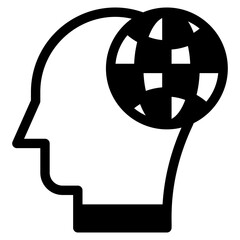 Vector Icon global thinking, mind, thought, user, human brain