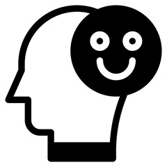 Vector Icon happy, mind, thought, user, human brain