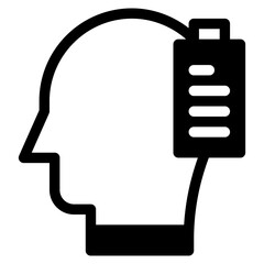 Vector Icon exhausted, mind, thought, user, human brain