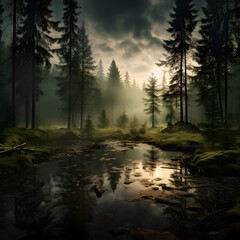 Mystical Forest Stream - Nature Landscape

