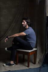 View of a young man with smartphone