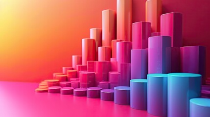 Fototapeta premium An animated growth chart with moving bars, illustrating dynamic growth. image