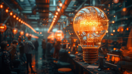 Creative Brainstorming Light bulb./ Generative-AI