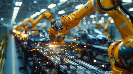 Automated Car Manufacturing with Industrial Robots. Generative-AI