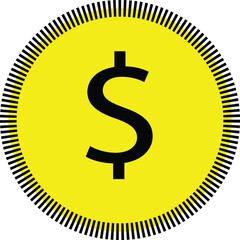 Abstract doller vector icon on background.