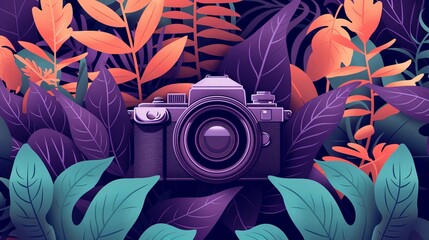 
world photography day social media post template design for world photography day. illustration of a hand holding a camera poster and banner 

