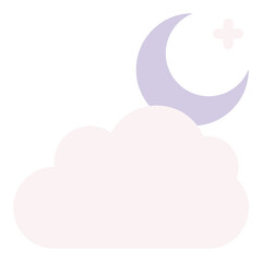 Vector Icon Weather, cloud, moon, night, forecast