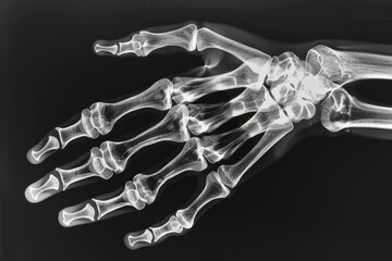 Hand Bones X-ray: Human Adult Female Right Hand Skeleton Radiography