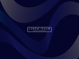 Dark abstract background with shining waves. Shiny unique pattern line design element. Modern blue gradient flowing wave lines. Futuristic technology concept. Vector illustration.