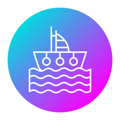 Boat vector icon. Can be used for Vacation and Tourism iconset.