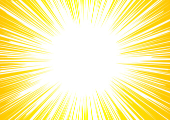 漫画のような放射線・集中線背景　ゴールド　サイズ比率3:4