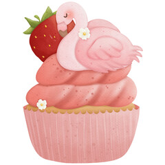 Animals sleep on cupcake watercolor clip art so cute 
