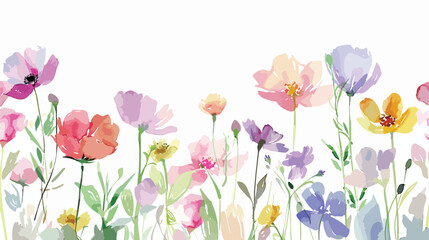 Watercolor spring flower for wedding birthday card