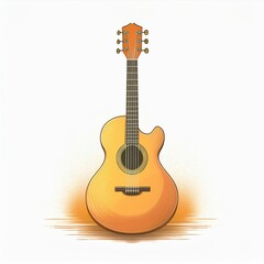 Obraz premium guitare en logo pour musicien, magasin ou luthier en ia
