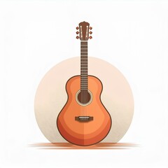 Obraz premium logo de guitare pour musicien, magasin ou luthier en ia