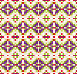 Pixel art. Seamless geometric pattern