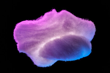 Small cloud of cotton on black background