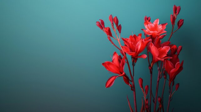 Anigozanthos rampaging roy slaven, background with red flower