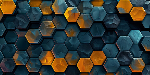 Dark Hexagonal Metal Pattern Background