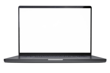 Laptop or notebook blank screen  isolated with clipping path on white background.
