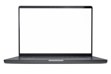 Laptop or notebook blank screen  isolated with clipping path on white background.