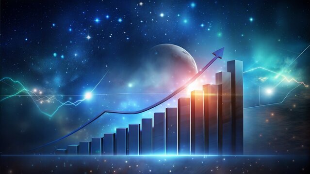 Financial Growth Chart, barometer-style chart illustrating the growth trajectory of a business, with rising levels indicating progress Fantastic background