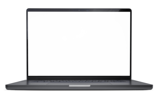 Laptop or notebook blank screen  isolated with clipping path on white background.
