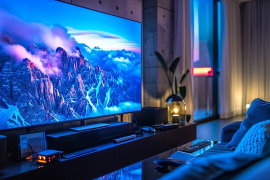 High-Tech Plasma Screen Displaying Vivid High-Resolution Visuals
