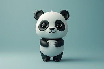 Naklejka premium 3D Panda character in digital style