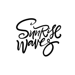 Sunrise Waves Calligraphy Art Print in Black and White Style ideal for elegant home decor