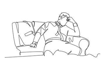 Day in the life Concept. Single line draw design vector graphic illustration.