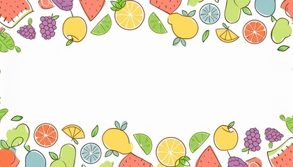 fruits frame border template decoration illustration