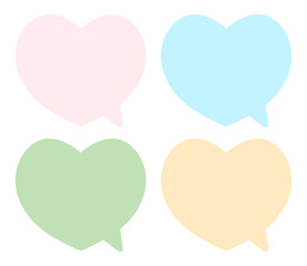 Pastel Colors Heart Speech Bubble Doodle Speech Bubble Cute Speech And Text Bubble Cute Heart Dialog Set Collection
