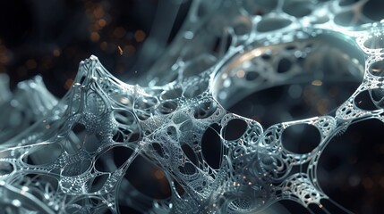 3D holograms of geometric fractals that continuously evolve and morph into more complex shapes. 
