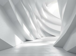 White Minimalist Futuristic Sci-Fi Corridor