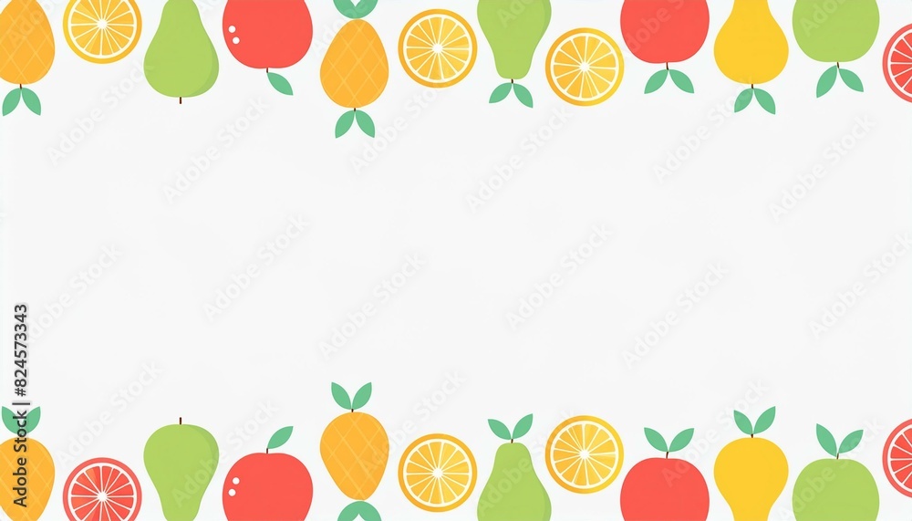 Wall mural fruits frame border template decoration illustration