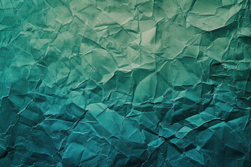 A texture of crumpled paper in shades of teal, with subtle gradients and hints of green. Created with Ai