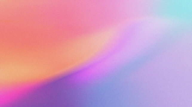 Grainy gradients texture as background in pink, orange, purple and green, abstract shapes, modern art wallpaper