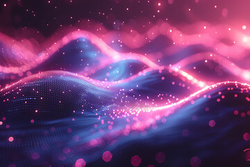 A striking abstract representation of big data with dynamic lines in dark blue and pink, illustrating data flow and connectivity