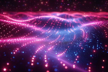 Obraz premium A striking abstract representation of big data with dynamic lines in dark blue and pink, illustrating data flow and connectivity