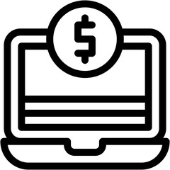 Vector Icon Business, dollar, finance, laptop, money
