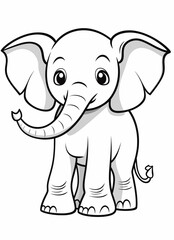 a cartoon elephant standing with its trunk up and its trunk up