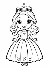 a cartoon princess in a dress with a tiable and a tiable crown