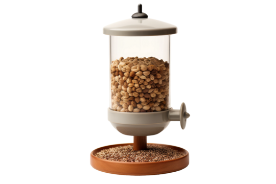Bountiful Banquet: A Bird Feeder Overflowing With Delightful Treats on a White or Clear Surface PNG Transparent Background.