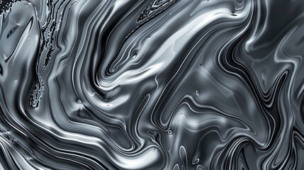 Metallic Silver Marble Background, Lustrous Swirls and Cool Tones