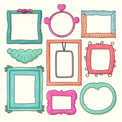 a group of different colored frames with different shapes and sizes