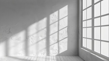 Shadow png of window light on transparent background on wall