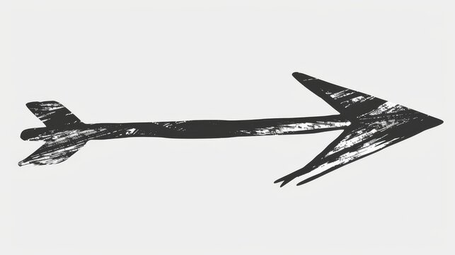 A PNG sticker with an arrow design, drawn in black and transparent
