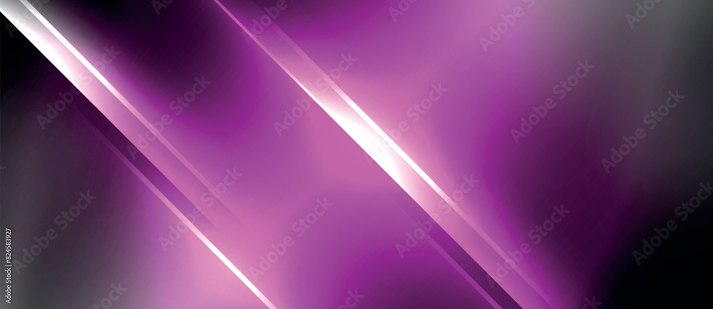 Poster a purple light is shining on a black background, creating a mesmerizing visual effect. this neon hue